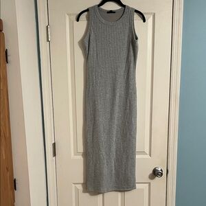 See you Monday lined long gray maxi dress